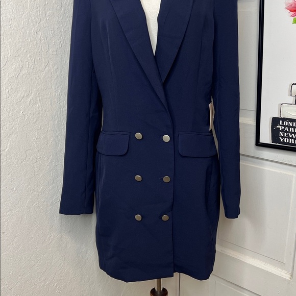 NWT Superdown Navy Button Front Blazer Dress size M - Picture 6 of 9